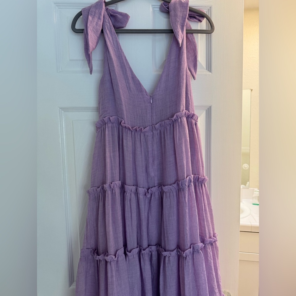 MEAVE ANTHROPOLOGY SORAYA LOOK-A-LIKE Free the Roses Lilac Maxi Dress - Picture 6 of 6